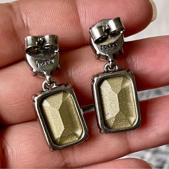 J. CREW | Iridescent Emerald Cut Crystal Brulee Oval Chrysolite Opal Crystal - Picture 4 of 15